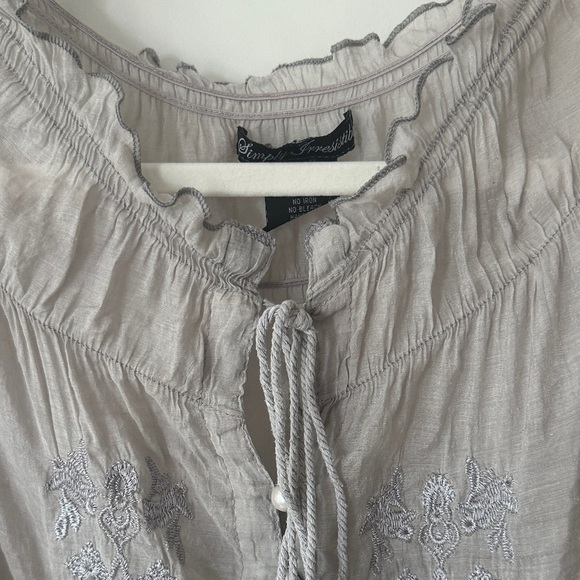 SIMPLY IRRESISTIBLE | Light Gray Blouse with Lace - Picture 9 of 14